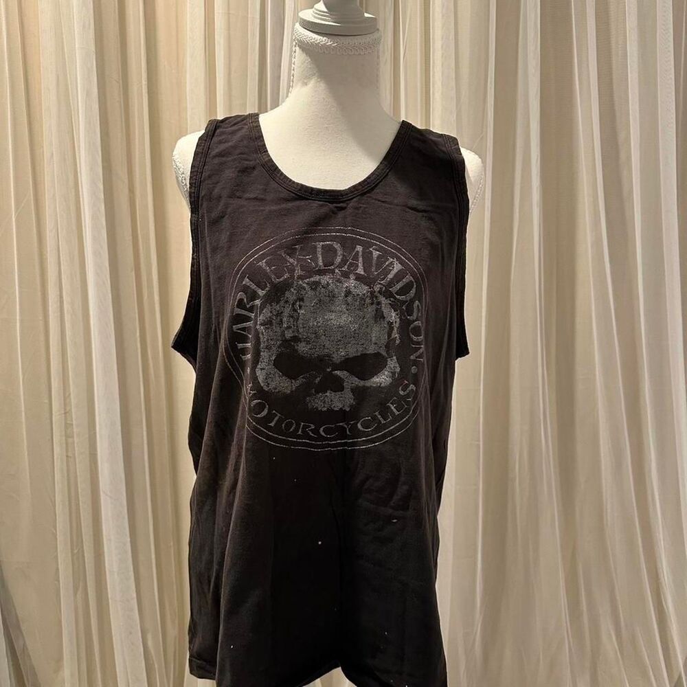 Vintage Rare Y2K Harley Davidson Pocono Mts PA Willie G Skull Tank Large
